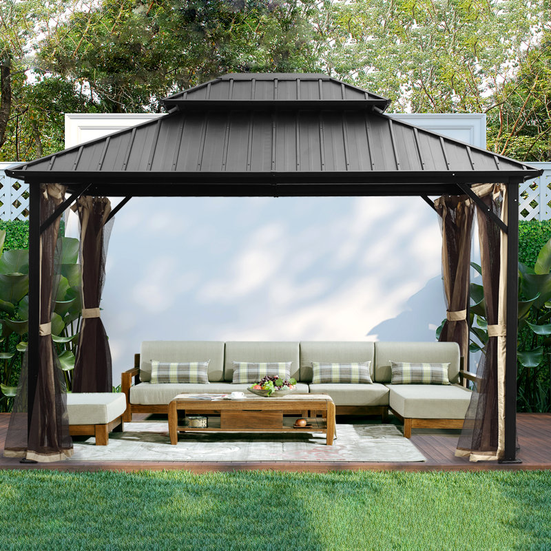 Zenova 12 Ft. W x 10 Ft. D Aluminum Grill Gazebo & Reviews Wayfair